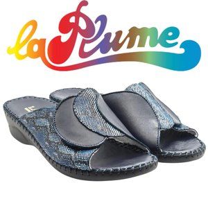 La Plume Paola Blue Python Italian Slides